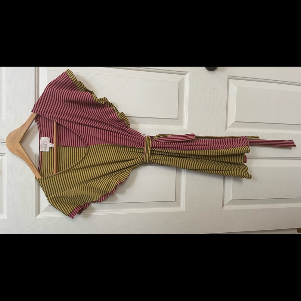 Anthropologie yellow and pink floaty dress.